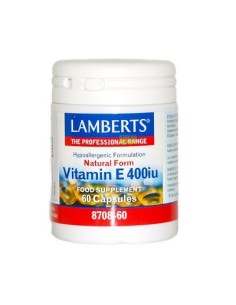 Vitamina E natural 400UI  LAMBERTS 60cap