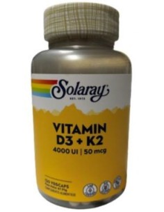 Vitamina D3&K2 4000 ui SOLARAY 120vegcaps