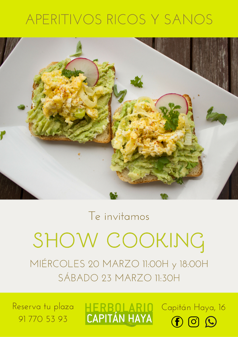 SHOW COOKING | 20/03/19 | 11:30 Y 18:00H 23/03/2019  | 11:30H