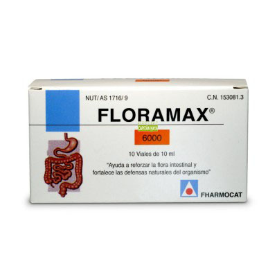 Comprar Floramax 6000 Fharmocat es un complemento alimenticio que actúa como suplemento prebiótico para la flora bacteriana y que ayuda a reforzar la flora intestinal y fortalece las defensas naturales del organismo.