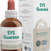 SYS GUARANA FORZA VITALE SYS Guarana Forza Vitale es un complemento alimenticio a base de Guaraná útil en caso de cansancio fisico y mental.
