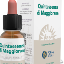 QE Maggiorana Forza Vitale es un complemento alimenticio de aceite esencial de Mejorana que actúa sobre la función digestiva.