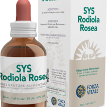 SYS RODIOLA ROSEA FORZA VITALE SYS Rodiola rosea Forza Vitale es un complemento alimenticio de Rodiola rosea útil en el cansancio psico-físico.